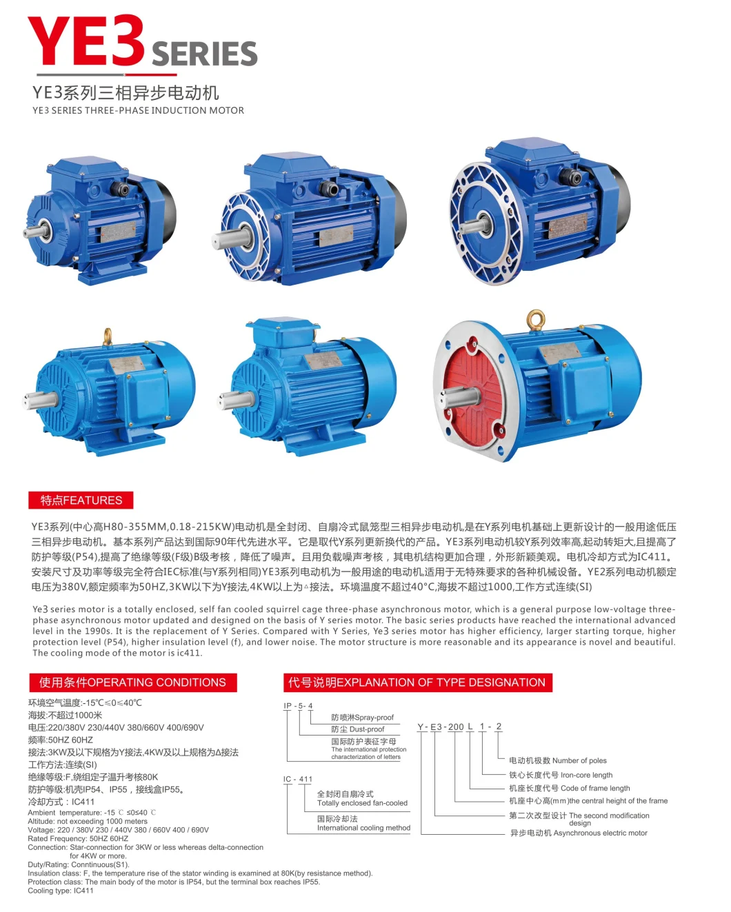 10HP Ie3 Three Phase AC Motors Iron Casting for Fan